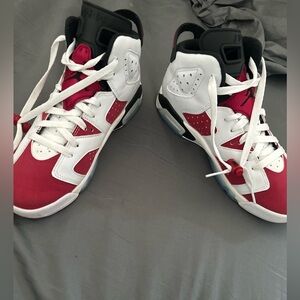 Red and white high rise Nike